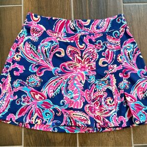 Lilly Pulitzer Luxletic Pink and Blue Paisley Skort